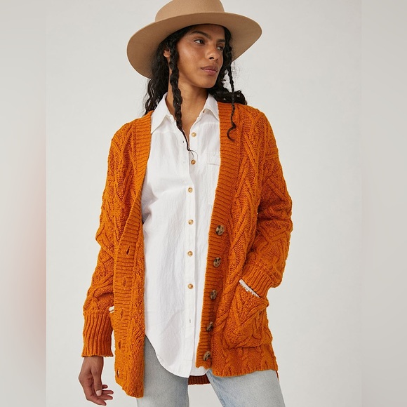 NEW Free People Montana Cable Cardigan - Picture 4 of 14